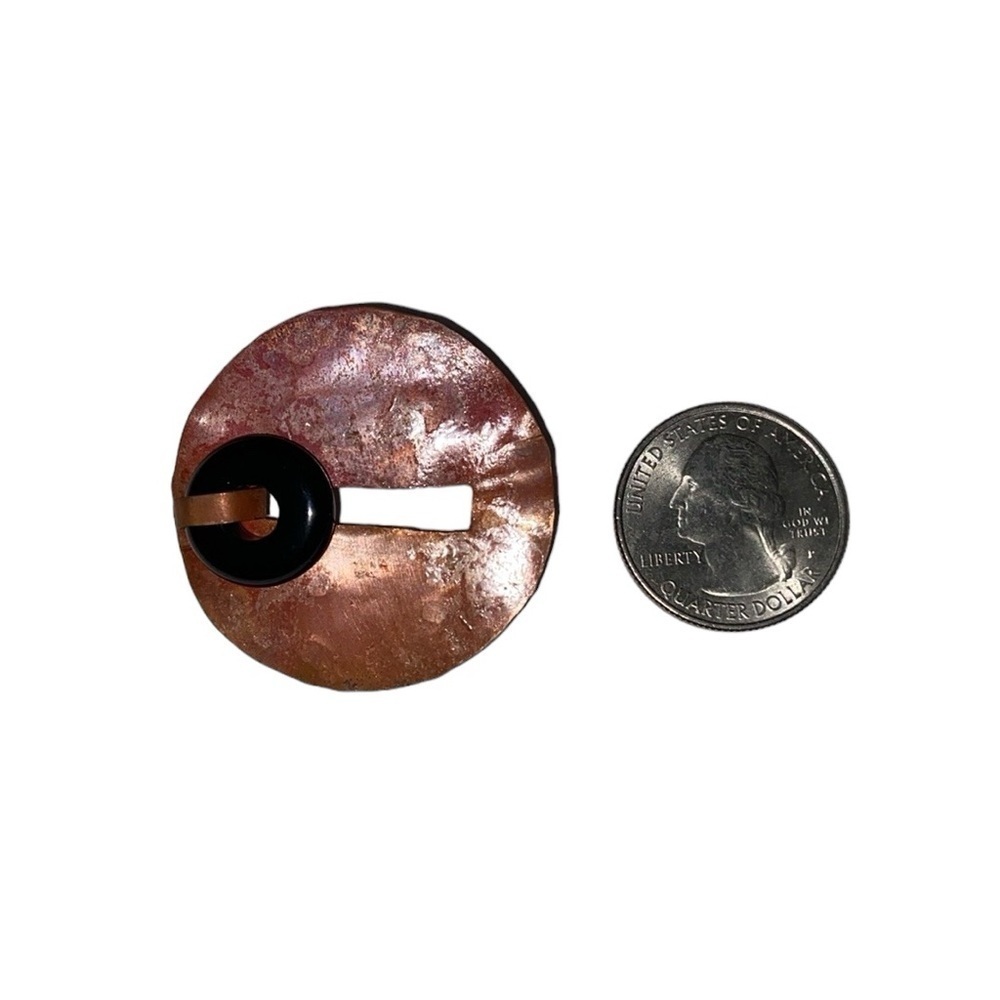 Metal Artist Round Natural Materials Primitive Brooch